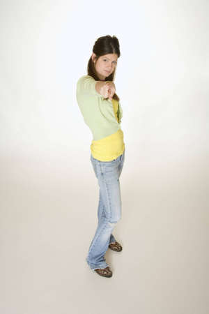 Model Release 362  Teenage girl posing on a white backgroundの写真素材