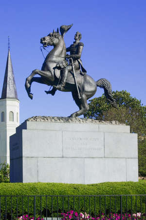 General General statue in Jackson Square New Orleans, Louisiana, United Statesの写真素材