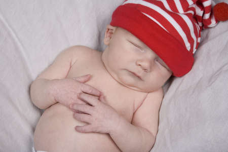 New born baby boy in first photo shootの写真素材