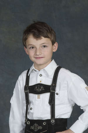Model Release #270  German chrildren ages 8 and 9 years in traditional clothingの写真素材