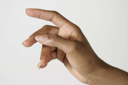 Model Release #278 African American woman using hand gesturesの写真素材