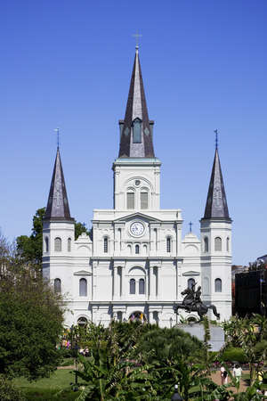 St. Louis Cathedral in Jackson Square New Orleans, Louisiana, United Statesの写真素材
