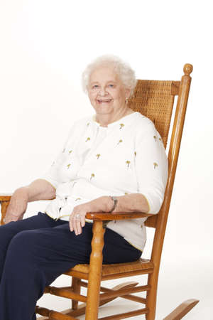 Portrait of a beautiful elderly Caucasian womanの写真素材