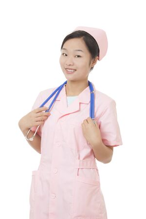 A portrait of a beautiful Chinese nurseの写真素材
