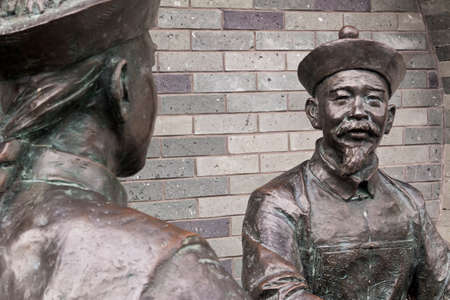 Bronze Statues in the city of Guilin China telling a story of the history of Guilin.のeditorial素材
