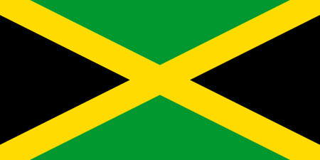 The official flag of Jamaica in both color and proportionsのイラスト素材