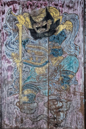 Chengdu China, April 2, 2017 Decorative art on doors along the famous Kuanzhai Alleys in Chengdu, Sichuan province, Chinaのeditorial素材