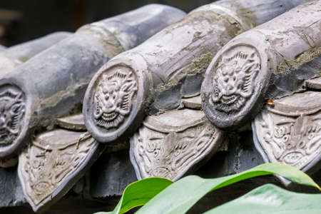 Architectural details of the People's Park in Chengdu, sichuan province, China