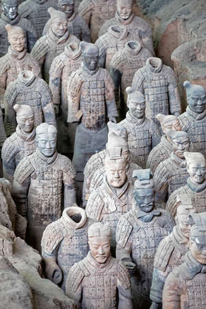 The world famous Terracotta Army, part of the Mausoleum of the First Qin Emperor and a UNESCO World Heritage Site located in Xian Chinaのeditorial素材