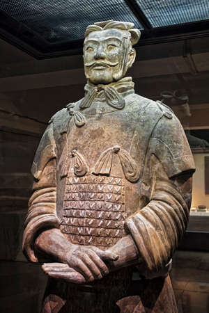 One of eight generals unearthed of the world famous Terracotta Army, part of the Mausoleum of the...
