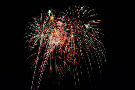 Beautiful fireworks display fills the night time sky