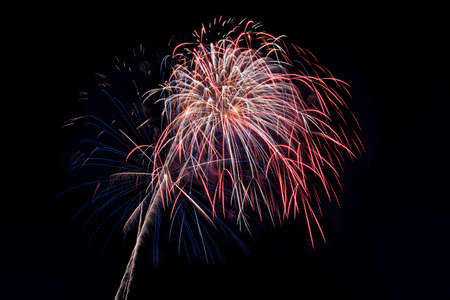 Beautiful fireworks display fills the night time sky