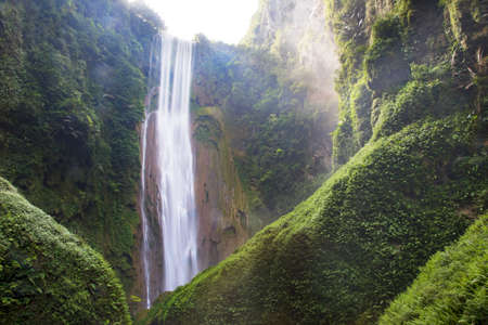Tongling Great Falls is 188 meter (616 feet) waterfall location within the Jingxi Tongling Grand Canyon Tourism Scenic Region, Guangxi Province, Chinaの写真素材