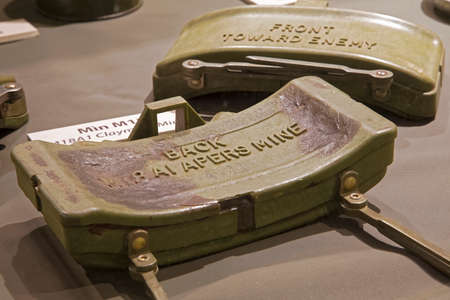 M18 Claymore mines on display in the War Remnants Museum in Ho Chi Minh City Vietnam