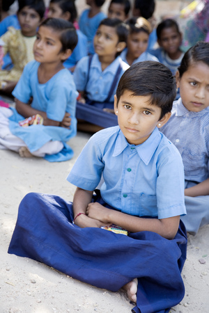 Delhi, India, September 4, 2019 School children in a rural school outside Delhi  Indiaのeditorial素材