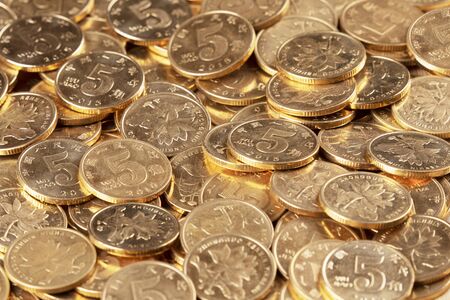 A Background of Chinese 5  Miao coins Close up