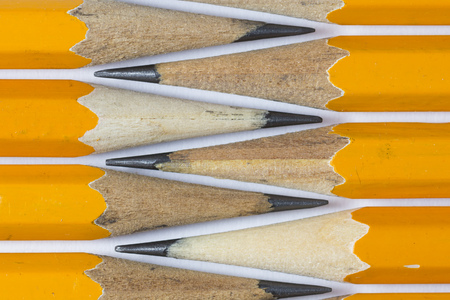 A group of pencils isolated on white. The pencils tips are nearly touching each other.
This is a macro image.の写真素材