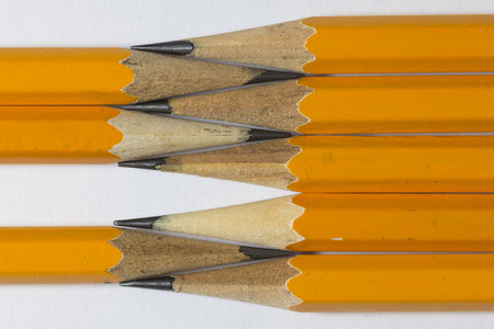A group of pencils isolated on white. The pencils tips are nearly touching each other.
This is a macro image.の写真素材