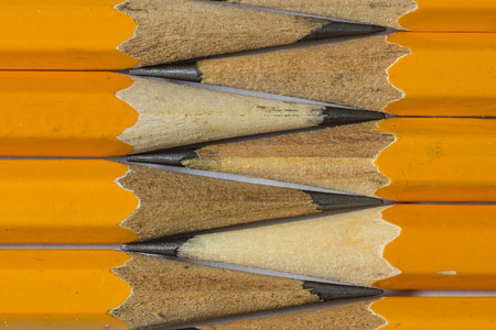 A group of pencils isolated on white. The pencils tips are nearly touching each other.
This is a macro image.の写真素材