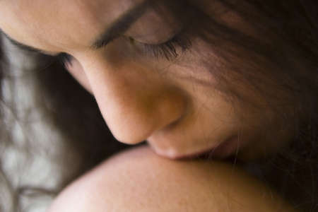 a woman model portrait in the studioの写真素材