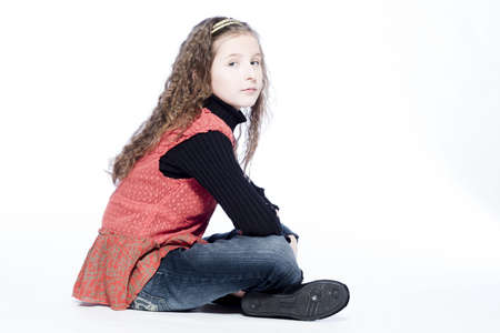 a woman model portrait in the studioの写真素材