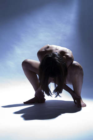 a woman model portrait in the studioの写真素材