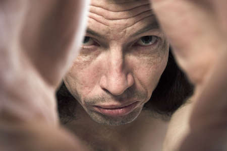 a beauty model portrait taken in the studioの写真素材