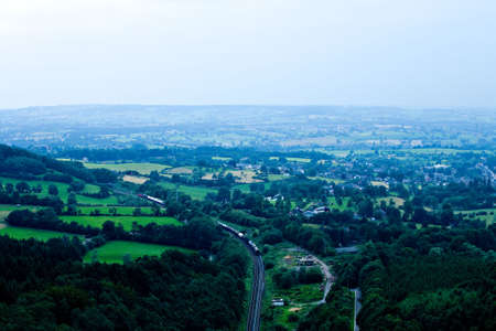 A ponoramic view from the tower at the 3 borders point in Vaals The Netherlands overlooking the German border area.の写真素材