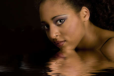 Portrait of a african girl with make-upの写真素材