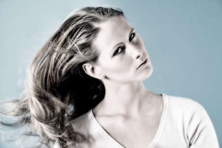 beauty woman with wind in her hair