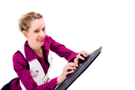 Happy commercial woman is doing her jobの写真素材