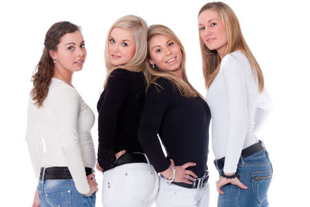Group of young girlfriends having a happy time togetherの写真素材