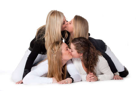 Group of young girlfriends having a happy time togetherの写真素材