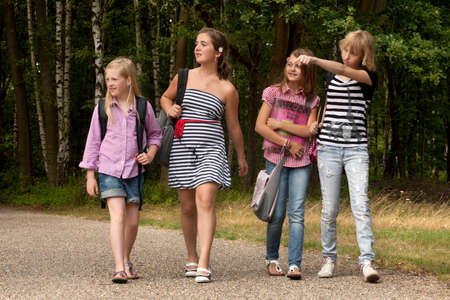 Group of young girls are having funの写真素材