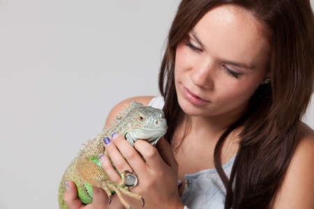 Young adults in a white studio having funの写真素材