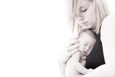 happy newborn baby girl just a week old photographed in the studioの写真素材