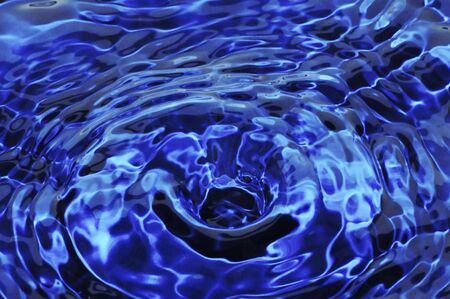 Macro shot of a hole created just after a water droplet has splashedの写真素材