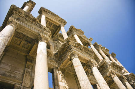 Photo of an ancient two-storey library ruin in Turkey (Ephesus)