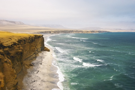 Photo taken at Paracas reserve in Peru, showing the awesome landscapeの写真素材