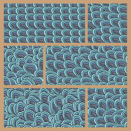 Six abstract doodles patternのイラスト素材