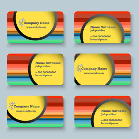 Set of Multicolor Vector Business Card Designのイラスト素材