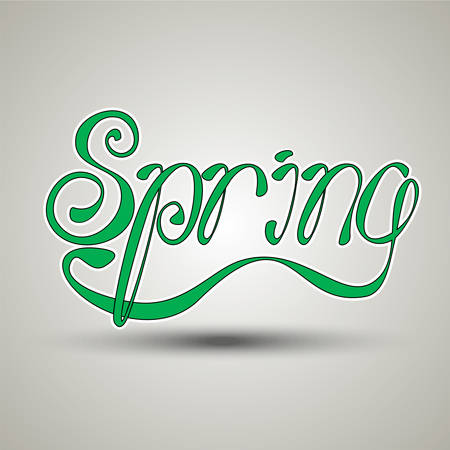 Spring vector lettering. Text vector illustration. Hand drawn inspirational quote.のイラスト素材