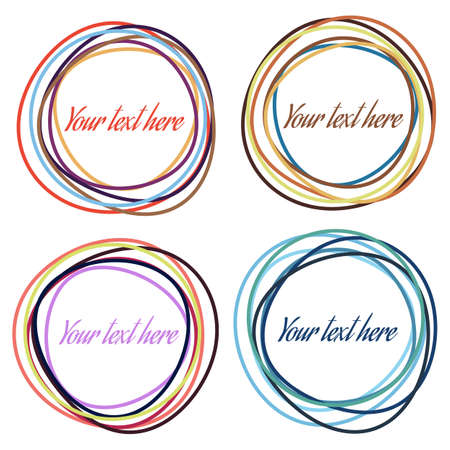 Set of colorful vector circles. Abstract vector banners. Design elements.のイラスト素材