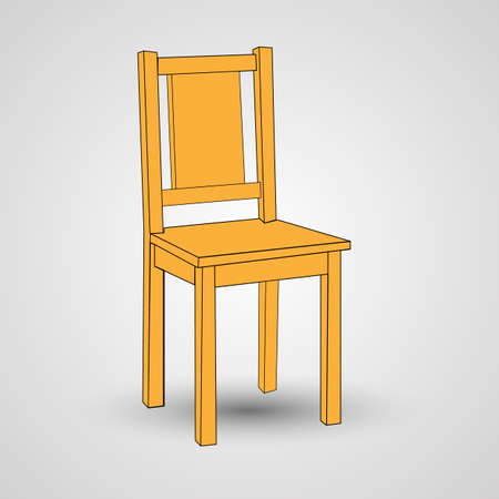 Wooden chair isolated on a white background. Furniture for home interior.のイラスト素材