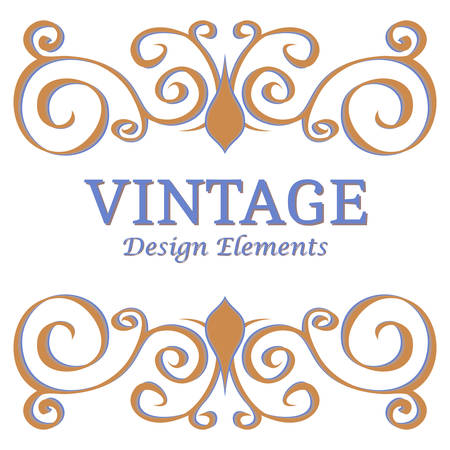 Calligraphic design elements and page decoration. Vintage floral elements for design on a white background. Vector decorative design elements.のイラスト素材