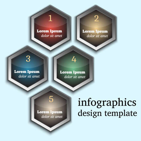 Modern vector infographic template with hexagons and numbers. Business infographics design template.のイラスト素材
