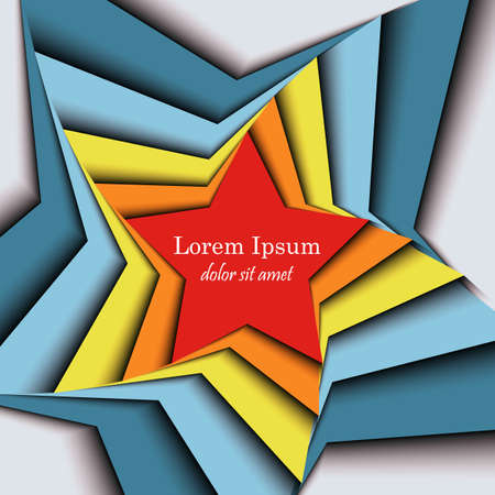 Background with a rotating star and shadows. Colorful geometric illustration.のイラスト素材