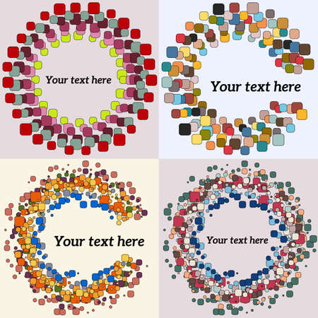 Set of Abstract Round Form with colored Vector Bubbles. Design Circle Template Background.のイラスト素材