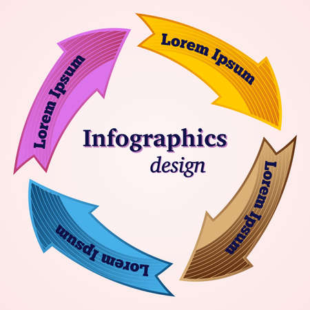 Modern vector infographic template with arrows arranged in a circle. Business infographics design template.のイラスト素材