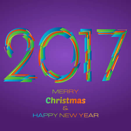 Happy New Year 2017 Background. New Year and Xmas Design Element Template. Vector Illustration.のイラスト素材